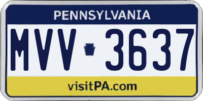 PA license plate MVV3637