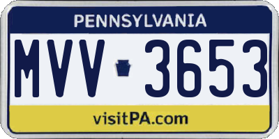 PA license plate MVV3653