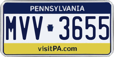 PA license plate MVV3655