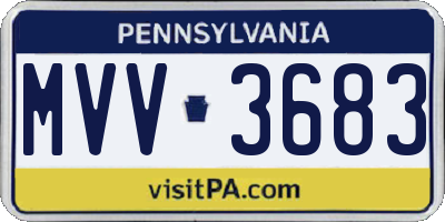 PA license plate MVV3683