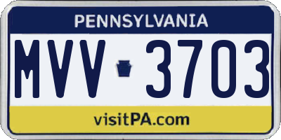 PA license plate MVV3703
