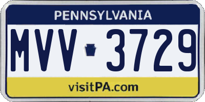 PA license plate MVV3729