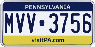PA license plate MVV3756
