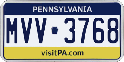 PA license plate MVV3768