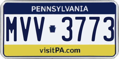 PA license plate MVV3773