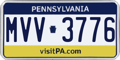 PA license plate MVV3776