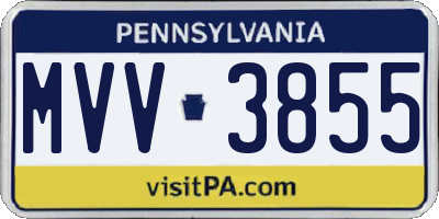 PA license plate MVV3855