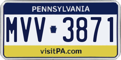 PA license plate MVV3871