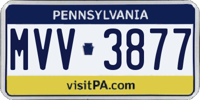 PA license plate MVV3877