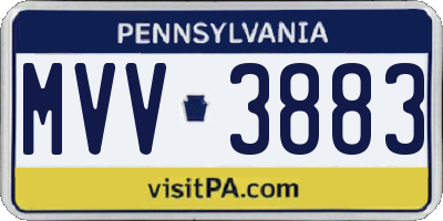 PA license plate MVV3883