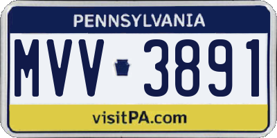 PA license plate MVV3891