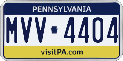 PA license plate MVV4404