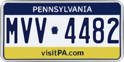 PA license plate MVV4482