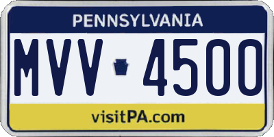 PA license plate MVV4500