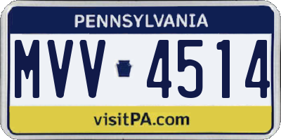 PA license plate MVV4514