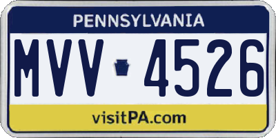 PA license plate MVV4526