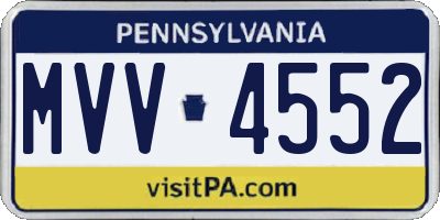 PA license plate MVV4552