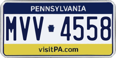 PA license plate MVV4558