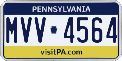 PA license plate MVV4564