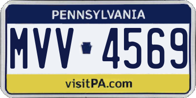 PA license plate MVV4569
