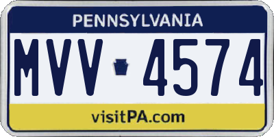 PA license plate MVV4574
