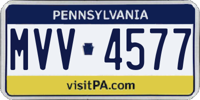 PA license plate MVV4577