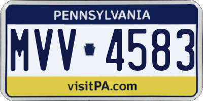 PA license plate MVV4583