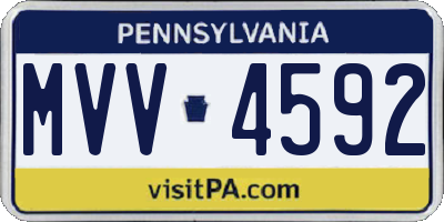 PA license plate MVV4592