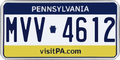 PA license plate MVV4612