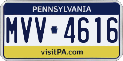 PA license plate MVV4616