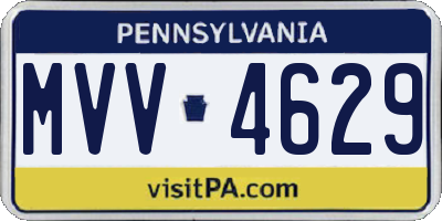 PA license plate MVV4629