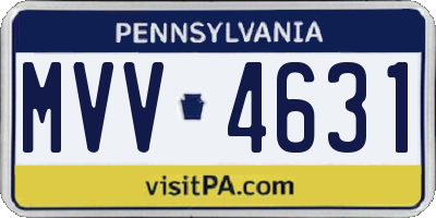 PA license plate MVV4631