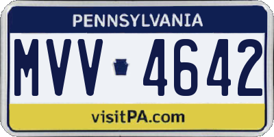 PA license plate MVV4642