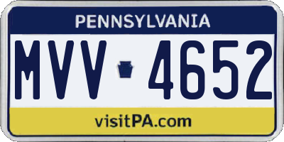 PA license plate MVV4652