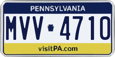 PA license plate MVV4710