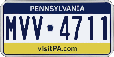 PA license plate MVV4711