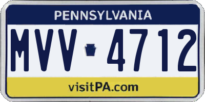 PA license plate MVV4712