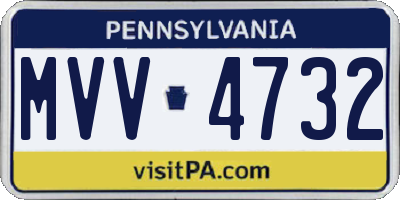 PA license plate MVV4732