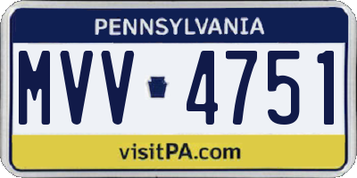 PA license plate MVV4751