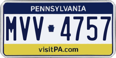 PA license plate MVV4757