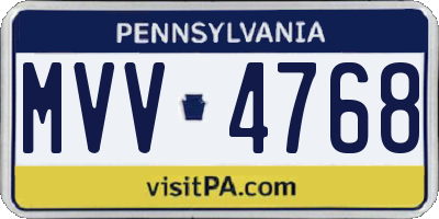 PA license plate MVV4768