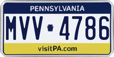 PA license plate MVV4786