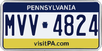 PA license plate MVV4824