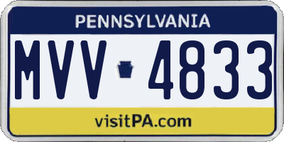 PA license plate MVV4833