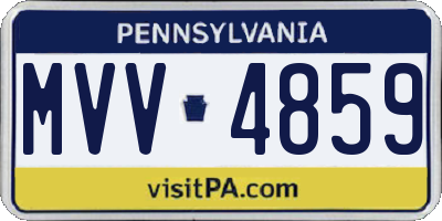 PA license plate MVV4859