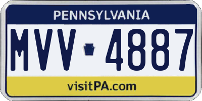 PA license plate MVV4887