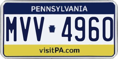 PA license plate MVV4960