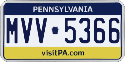 PA license plate MVV5366