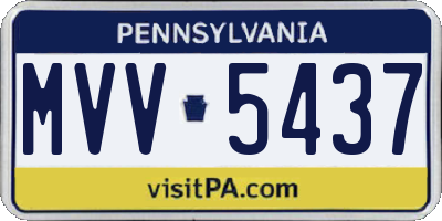 PA license plate MVV5437