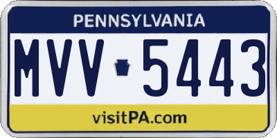 PA license plate MVV5443